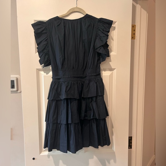Ulla Johnson Sean tiered mini dress in midnight blue - Picture 8 of 8